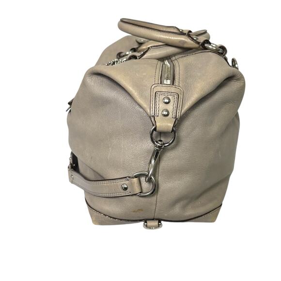 Coach Madison Sabrina Satchel Bag Gray Leather Handbag Purse Strap Large 12949 - Picture 5 of 13